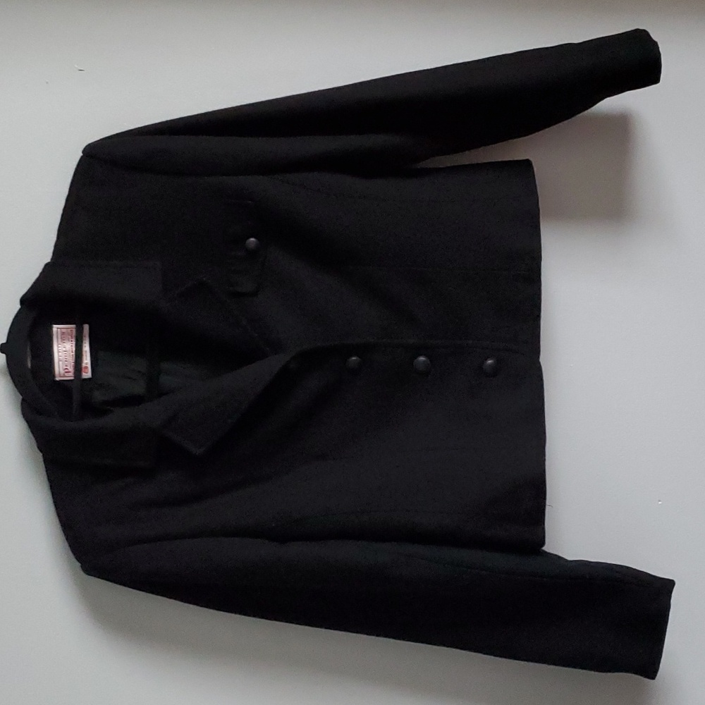 Pendleton Cropped Black 100% Virgin Wool Blazer